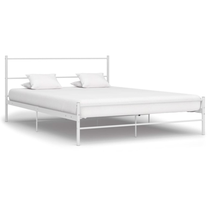 vidaXL Cadru de pat, alb, 120 x 200 cm, metal 284694