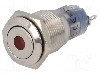 Intrerupator anti-vandalism, ON-ON, &Oslash;16mm, ONPOW - LAS2-GQF-11ZD/R24V/S-P