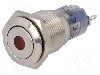 Intrerupator anti-vandalism, ON-ON, &amp;Oslash;16mm, ONPOW - LAS2-GQF-11ZD/R24V/S-P foto