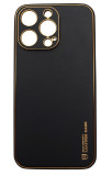 Husa compatibila cu iPhone 14 Pro, Piele ecologica, Full protection, Negru, Oem