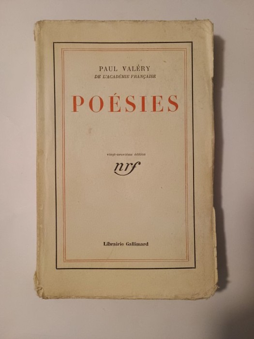 Paul Valery - Poesies (1933; vingt-neuvieme edition)