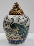 Vas din portelan si capac din bronz aurit pentru ghimbir, China, Sec. XIX