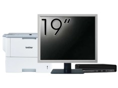 Pachet Calculator Second Hand HP ProDesk 400 G6 Mini, Intel Core i5-10500T 2.30 - 3.80GHz, 8GB DDR4, 256GB SSD + Monitor 19&amp;quot; &amp; Imprimanta Brother