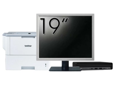 Pachet Calculator Second Hand HP ProDesk 400 G6 Mini, Intel Core i5-10500T 2.30 - 3.80GHz, 8GB DDR4, 256GB SSD + Monitor 19&amp;amp;quot; &amp;amp; Imprimanta Brother foto