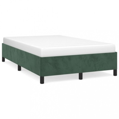 vidaXL Cadru de pat fără saltea verde &amp;icirc;nchis 120x190 cm catifea 3269654 foto