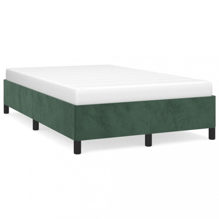 vidaXL Cadru de pat fără saltea verde &icirc;nchis 120x190 cm catifea 3269654