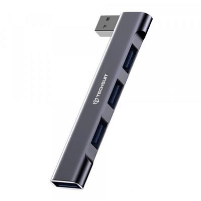 Hub USB Techsuit H14 ZenithDock, 4in1, Gri foto