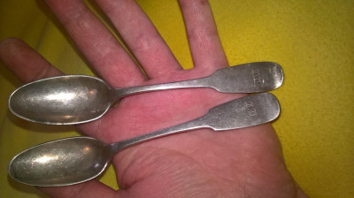 Doua lingurite argint 0.750 (12 loth) foto