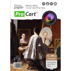 Hartie foto canvas 360g, glossy, 10 coli - A3
