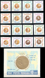 Romania 1964, LP 596 + 596 a + 597, Medalii Olimpice, seriile + colita, MNH!