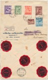 Romania 1937 seria Jocurile Balcanice obliterată pe plic recomandat expediat de Willy Nathanson
