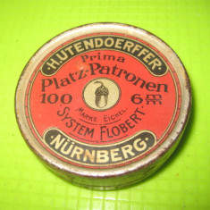 9659- Patronen Flobert H.Utendoerffer Prima Platz-Cutie mica munitie veche.
