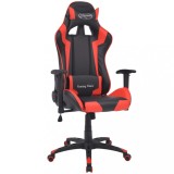 VidaXL Scaun birou rabatabil, design racing, piele artificială, roșu