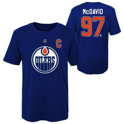 Edmonton Oilers tricou de copii Connor McDavid Captains Name and Number navy - Dětsk&eacute; M (10 - 12 let)
