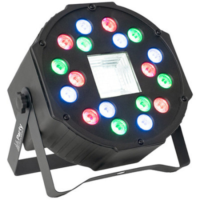 Proiector LED Par cu stroboscop, DMX, 18 LED, suport montare foto