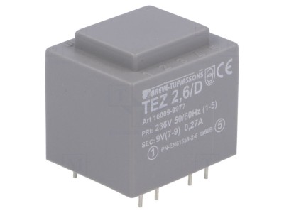 Transformator &amp;icirc;ncapsulat PCB 2,5VA 230V/9V foto