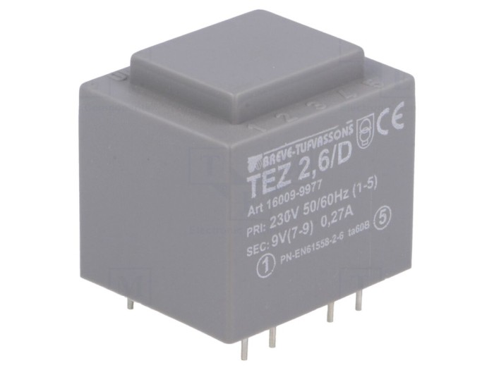 Transformator &icirc;ncapsulat PCB 2,5VA 230V/9V