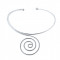 Colier Francesca, argintiu, rigid, cu model spirala, ajustabil