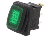 Comutator Basculant Verde ON-OFF 16A 12V IP65 LED