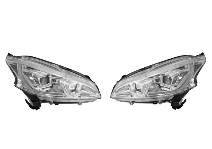 Set faruri tuning PEUGEOT 208, 04.2012-05.2015, partea stanga+dreapta, Taiwan, cu indicator led; cu &amp;quot;lumina timp de zi&amp;quot; tip LED; cu lumina