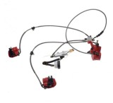 Sistem Franare Complet ATV 150cc, Etrier Fata/Spate, Cabluri 935/800/340mm, Distanta Montare 96.5/63.5mm, M8