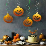 Set decor de Halloween - 12 dovleci - umeras spiralat cu sclipici