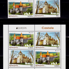 RO 2017 LP 2142+a "Europa-Castele" , serie colita 696 tip I, MNH