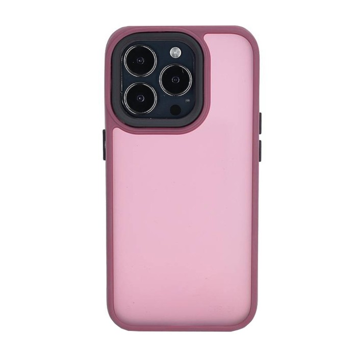 Husa cu protectie la camere si finisaj mat compatibil apple iphone 13 pro max, smoked, bordo