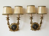Aplice bronz dore Art Nouveau, sec 19, vintage
