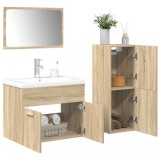 vidaXL Set mobilier de baie, 4 piese, stejar sonoma, lemn prelucrat 3325027
