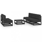 vidaXL Set mobilier grădină cu perne, 6 piese, lemn masiv pin 3076363