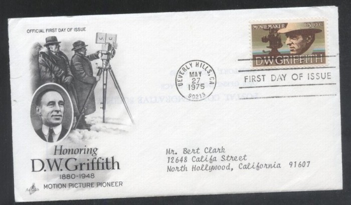 United States 1975 D W Griffith FDC K.697