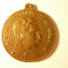 Medalie ARPA Carol II -5 Ani de Serviciu in Aviatie 1921-1932 ,d=3,4cm , bronz