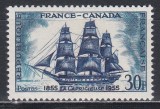 Franta 1955 - Cea de-a 100-a aniversare a expediției Corvette La Capricieuses &icirc;n Canada, MNH, Nestampilat