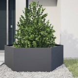 VidaXL Jardinieră de grădină antracit 138x120x45 cm oțel hexagonal