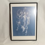 Tablou gravura Mama si Copilul, Art Deco Modernist, vintage, colectie, Nud, Carbune