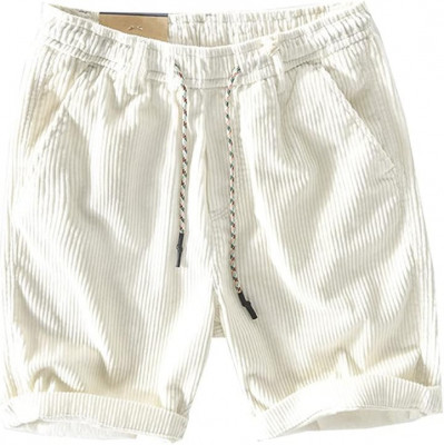 i Vară Bărbați Pantaloni scurți din bumbac din Corduroy Casual Moda Casual Panta foto
