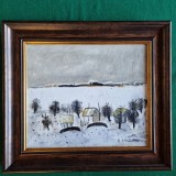 Cumpara ieftin BOGDAN BARLEANU - "TAINA PESCARILOR" anii '90, ulei/panza