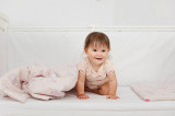 Lenjerie de pat pentru copii 3 piese Ursuletul Martinica roz 52x95 cm 75x100 cm, KidsDecor