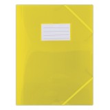 Mapa plastic cu elastic pe colțuri și etichetă Donau A4 480 microni galben