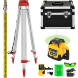 Kit laser verde rotativ Vevor 500m+1.65m Trepied din aluminiu , rigla gadata 5m
