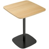 HOMCOM Masă mică, 60 cm, pătrată, blat MDF, bază din oțel, pentru living, sufragerie, bucătărie, lemn natural+negru | Aosom Romania