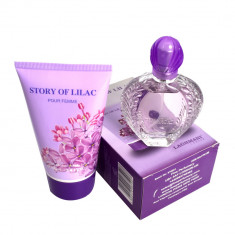 Set apa de parfum si crema hidratanta Story of liliac , 30 ml + 100 ml, pentru femei, Mov