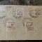 Plic filatelic circulat serie MVIR, sept. 1918, Bucuresti,Taxa de plata,5 valori
