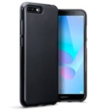 Husa Silicon Negru Huawei Y6 2018, Protectie Soc, Praf, Zgarieturi, Flexibila, Decupaje Porturi