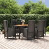 VidaXL Set mobilier de grădină cu perne, 7 piese, negru, poliratan 3185081