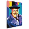 Tablou portret Winston Churchill WPAP pop art, multicolor 1385 Tablou canvas pe panza CU RAMA 20x30 cm