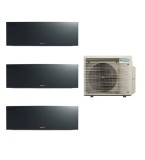 Aparat de aer conditionat multisplit Daikin Bluevolution cu trei unitati interne Emura 9000 BTU, 9000 BTU si 12000 BTU Black, Unitate Externa 24000 BT