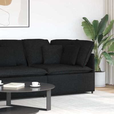 vidaXL Modul de colț pentru canapea modulară cu perne, negru, 100 cm foto