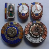 ROMANIA - LOT 5 INSIGNE SPORTIVI: RPR SPORTIV CAT II+III, POLISPORTIV 1+2, POLISPORTIV, IM 1.270